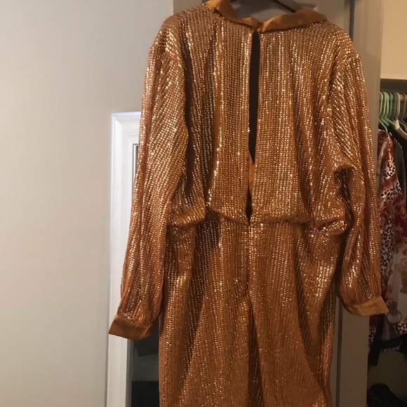 Mustard Sequined Dress - Picture 5 of 8